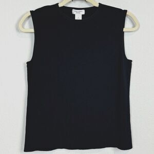 Laura Ashley Black Knit Sleeveless Top PS